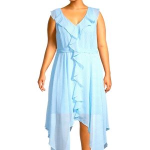 Plus Ruffle Trim Handkerchief Dress. New without tags.